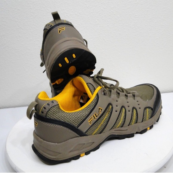 Fila Men Trail Hiking Shoes Olive Tan Yellow Low Top Sneakers 1SH40083-246 Sz 13 main image 7